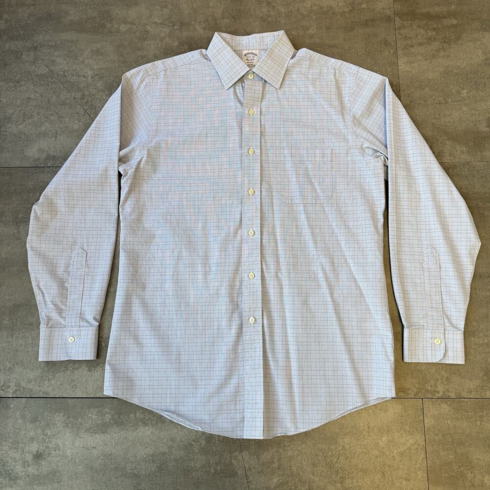 Brooks Brothers Men's Regent Fit Long Sleeve Button Down Shirt, Size 15.5-34 EUC